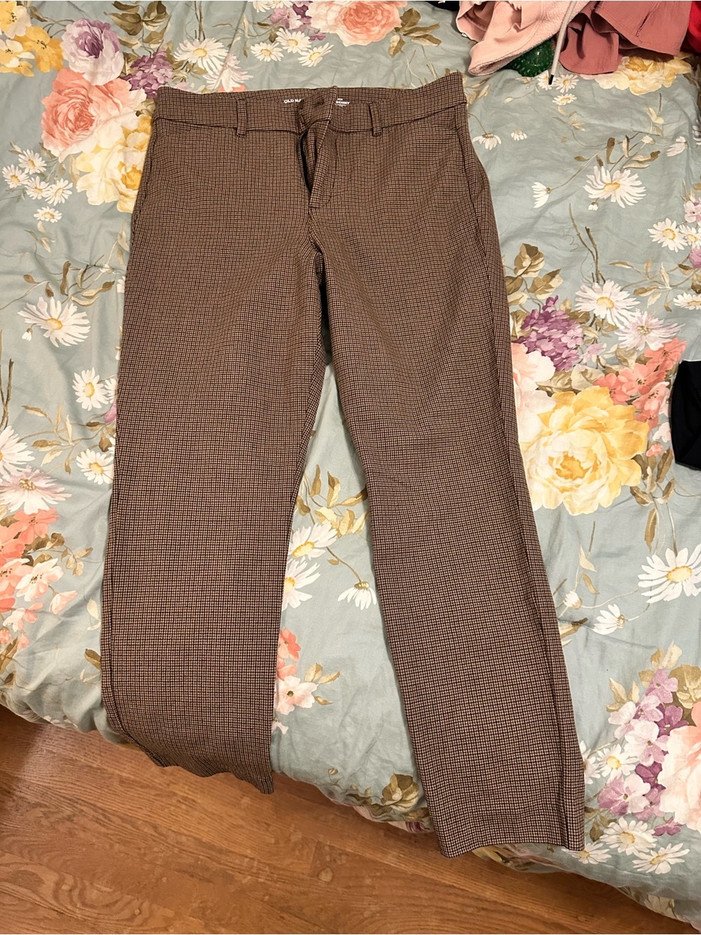 Old Navy Brown Check Print Women's Dress Pants